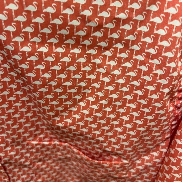 Izod Coral Flamingo Men's Button Down Shirt - Picture 3 of 4